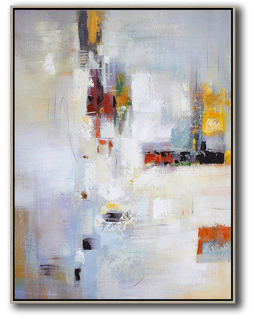 Vertical Palette Knife Contemporary Art #L3B - Modern Artwork Large